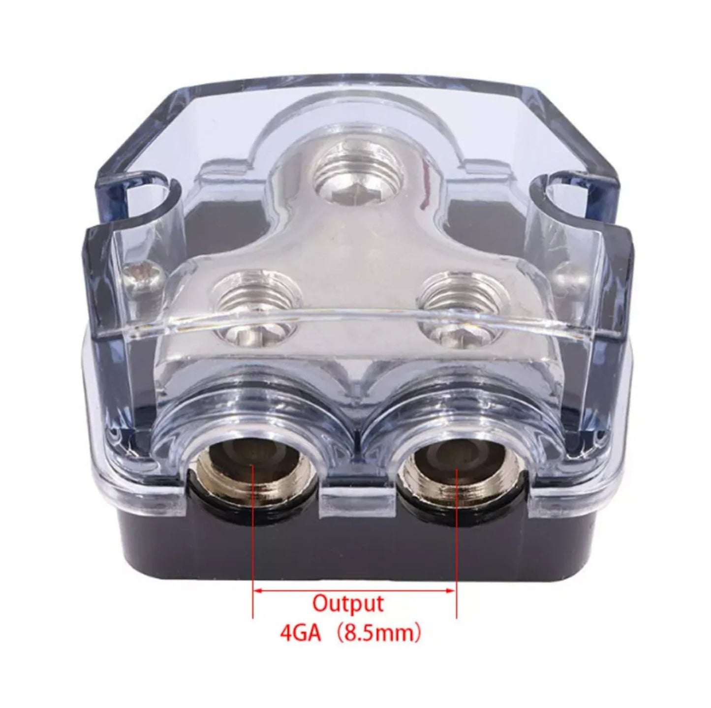 2 Way Distribution Block 0-4 AWG In, 4-8 AWG Out Power or Ground