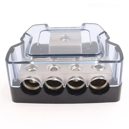 4 Way Distribution Block 0 AWG In, 4 AWG Out Car Audio Amp Power Ground Distributor