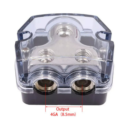 2 Way Blue Distribution Block 0-4 AWG In, 4-8 AWG Out Power or Ground