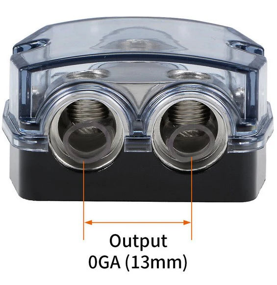 2 Way Distribution Block 0-4 AWG In, 0-4 AWG Out Power or Ground