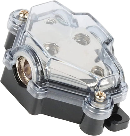 3 Way Distribution Block 2 AWG In, 2x 8 AWG Out, 1x 4 AWG Out Car Audio Amp Power Ground Distributor Gray