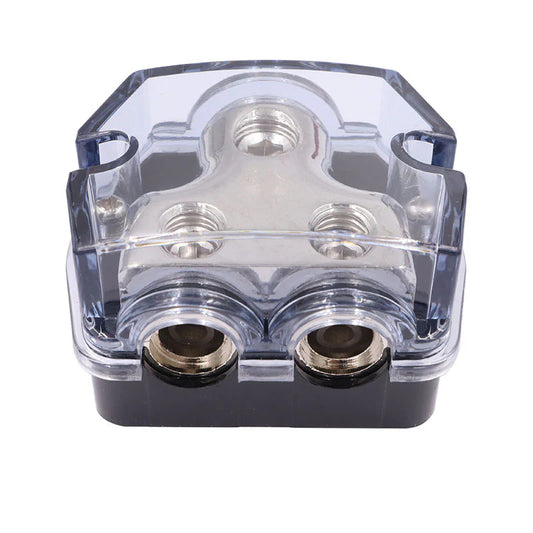 2 Way Distribution Block 0-4 AWG In, 4-8 AWG Out Power or Ground